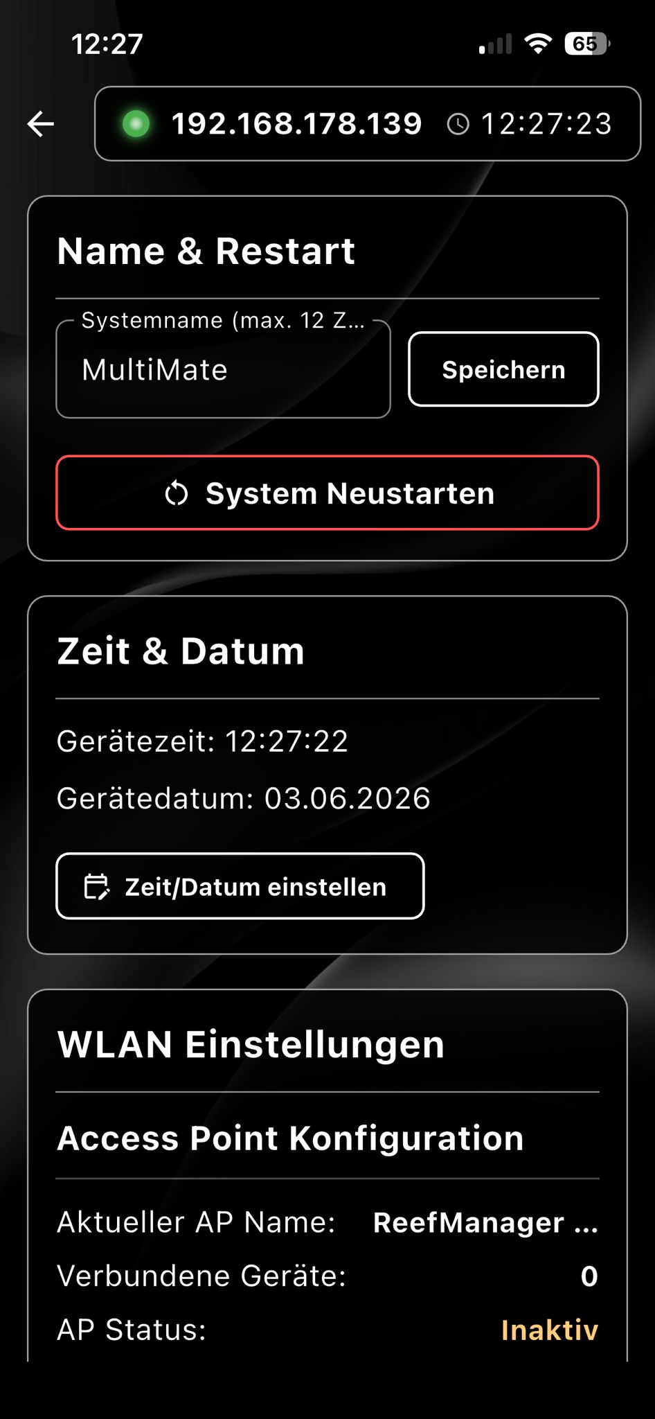 Systemeinstellungen
