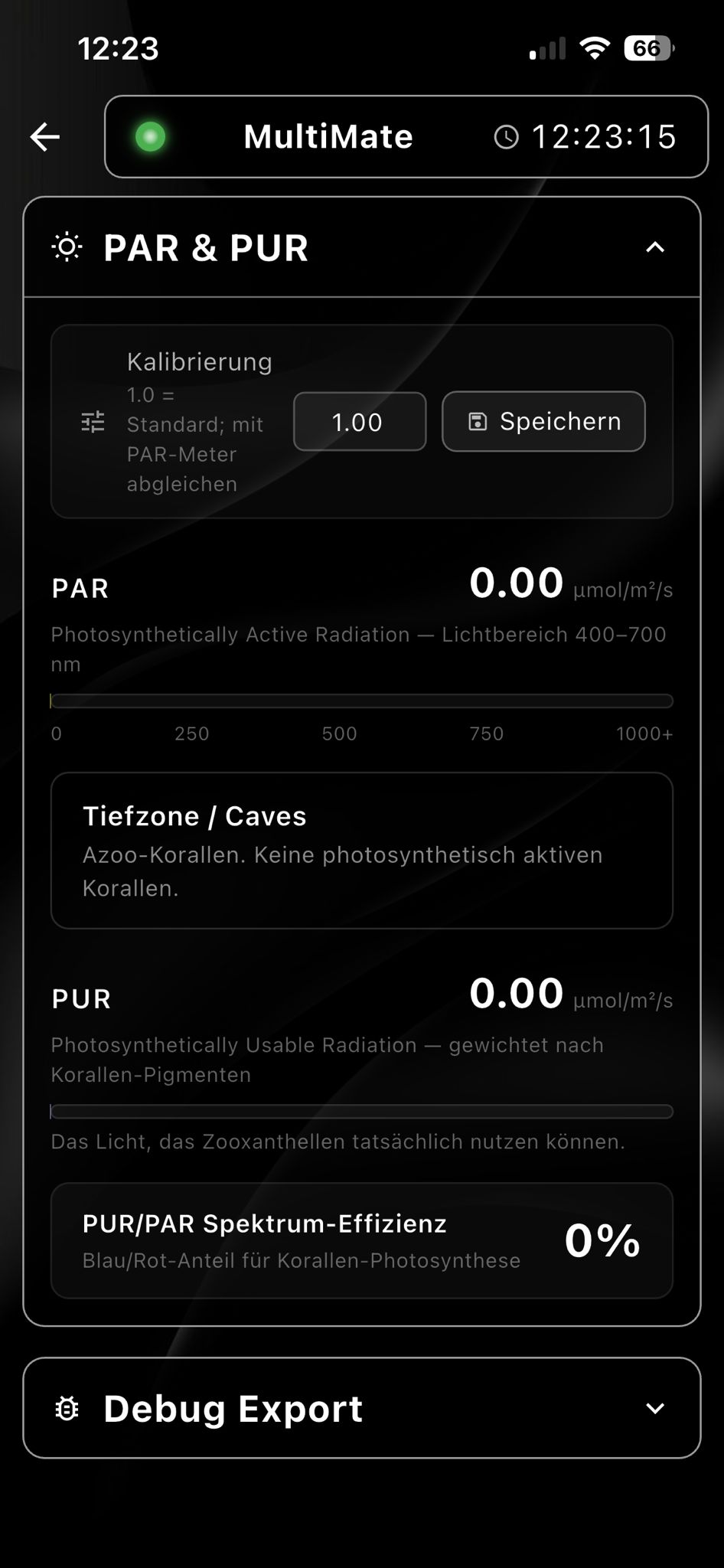Spektrometer PAR PUR Auswertung