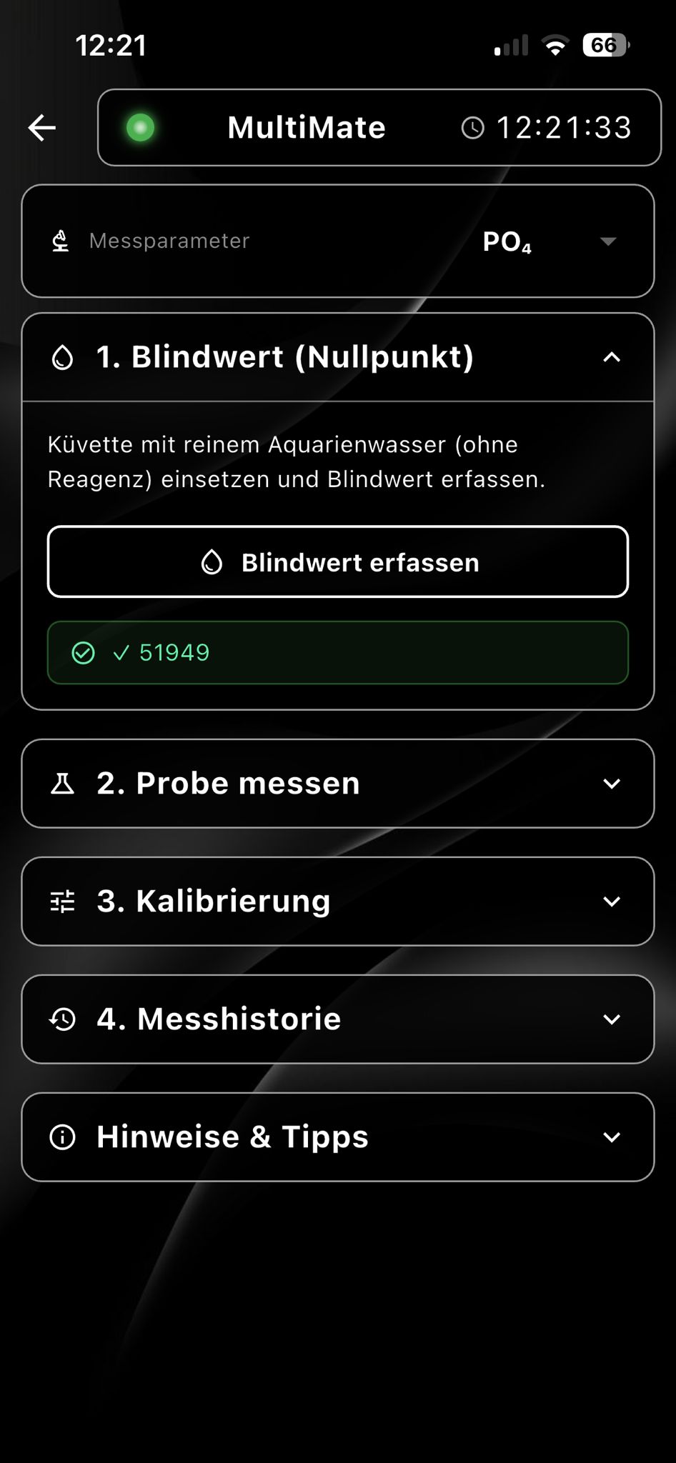 Photometer Blindwert-Messung