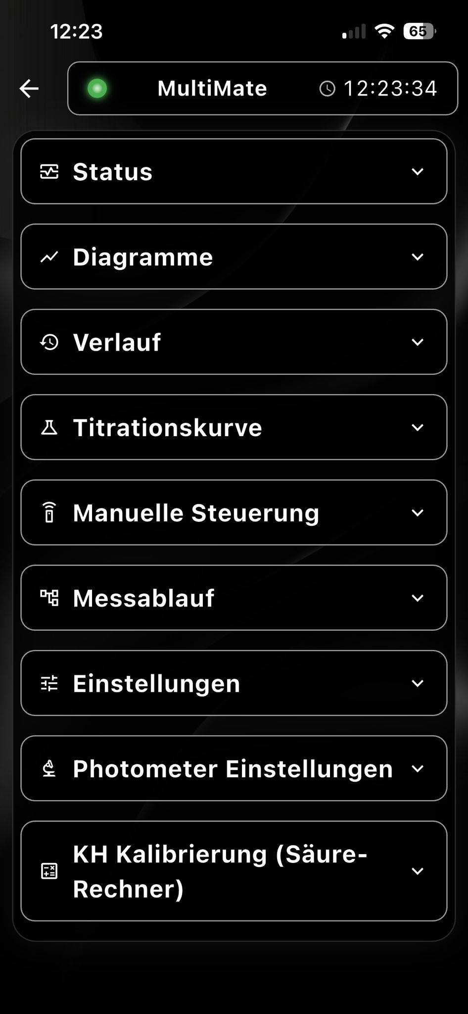 KH Messung Einstellungen Übersicht