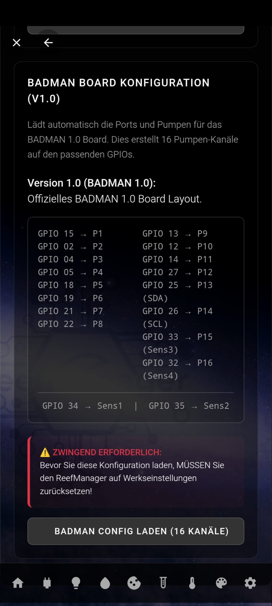 Web-Oberfläche Screenshot