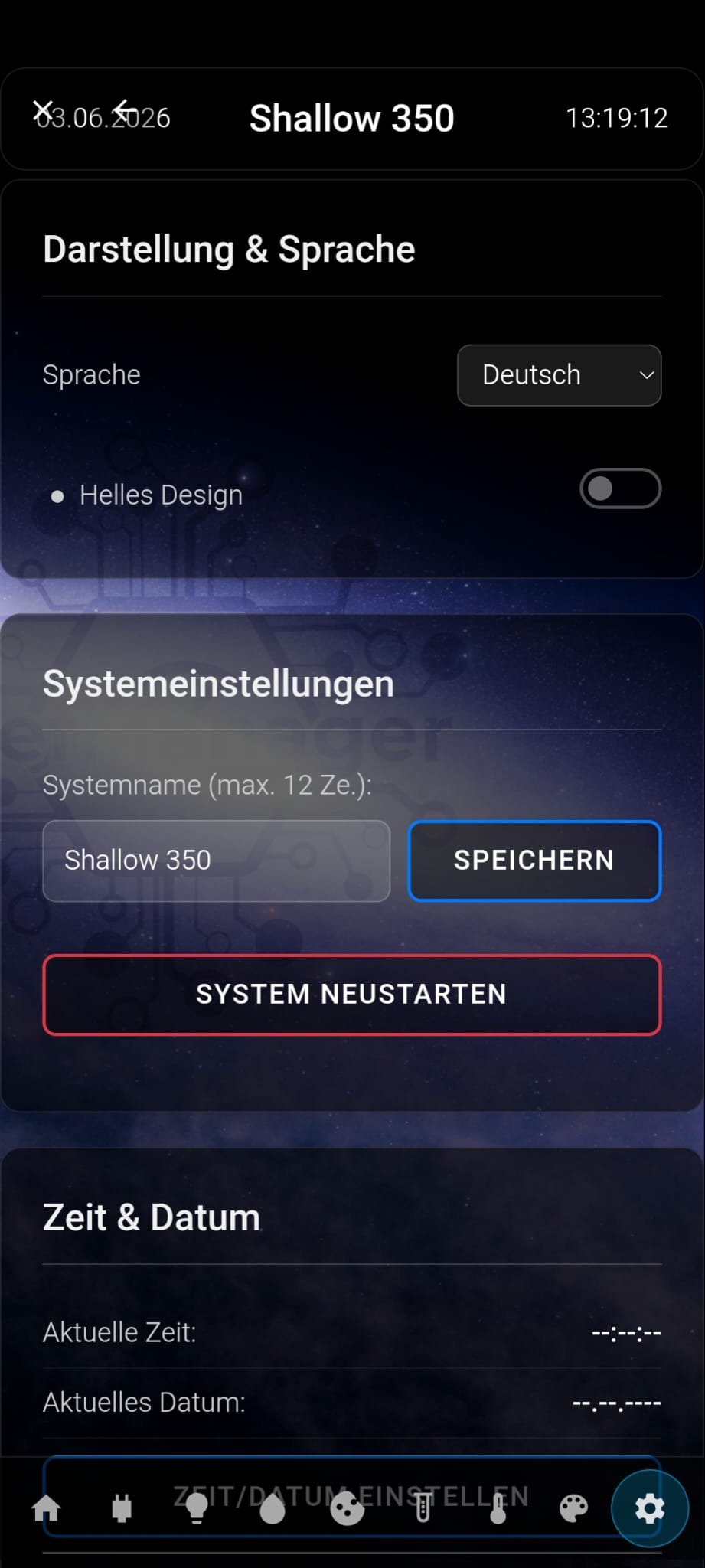 Web-Oberfläche Screenshot