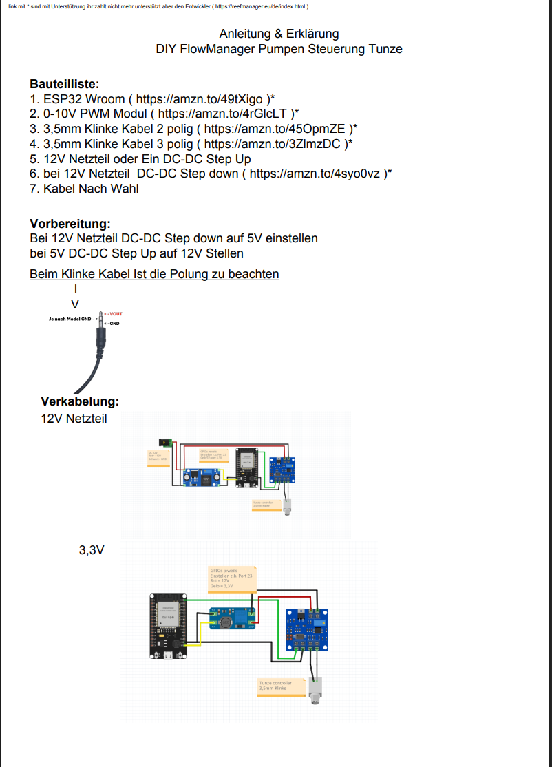 Anleitung DIY FlowManager Pumpen Steuerung Tunze